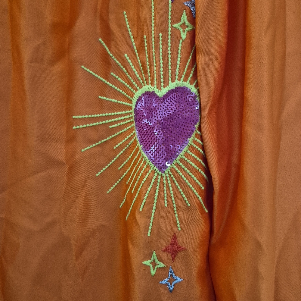 NEVER FULLY DRESSED Orange Genisis Sequin Embroidered Mini Dress 10 - Picture 6 of 8